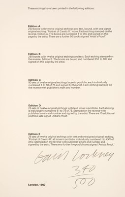 Lot 417 - Hockney (David, 1937-). Fourteen poems by C. P. Cavafy, 1966