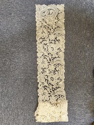 Lot 761 - Lace. Four large flounces, 19th century, & other lace