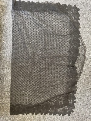 Lot 761 - Lace. Four large flounces, 19th century, & other lace