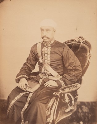 Lot 39 - Salar Jung I (Mir Turab Ali Kahn, 1829-1883). Portrait of the Prime Minister of Hyderabad State