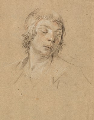 Lot 30 - Circle of Guido Reni (1575-1642). Head of a Youth, and Study of a female hand.., and two others