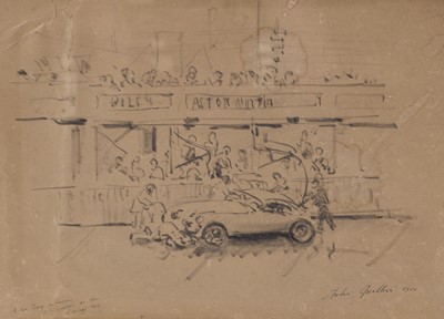 Lot 33 - Quellier (André, 1925-2010). Le Mans, 1950, pencil drawing on paper