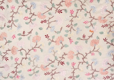 Lot 538 - Embroidered Bedcovers. A pair of embroidered coverlets, early 20th century