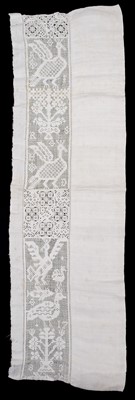Lot 559 - Lace. A pillowcase edging, possibly Scandinavian, 1783
