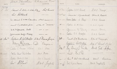 Lot 21 - Royal Navy. An Edwardian visitors' book belonging to Rear Admiral G.A. Callaghan