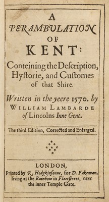 Lot 37 - Lambarde (William). A Perambulation of Kent, 3rd ed., [1656]
