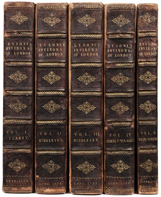 Lot 38 - Lysons (Daniel). The Environs of London, 5 vols, 1st ed, 1792