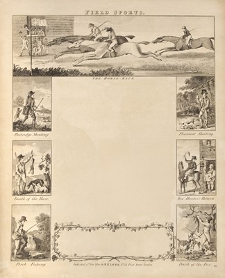 Lot 438 - Juvenile writing sheets. Two engraved sheets, 1820-1821, each on watermarked laid paper