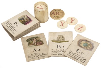 Lot 429 - Alphabet. Miniature double-sided bone alphabet letters, late 18th century