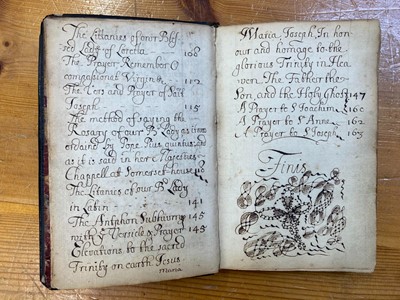 Lot 232 - Howard (Elizabeth Dominica). Manuscript volume of Roman Catholic prayers and devotions, 1698
