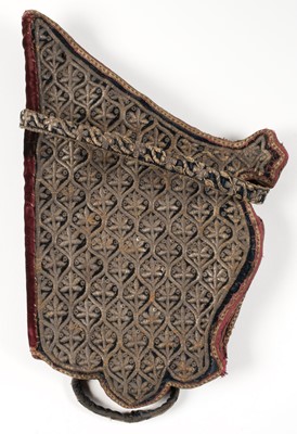 Lot 436 - Embroidered Bowcase. A needlework bowcase, probably Persian or Indian, 18th century