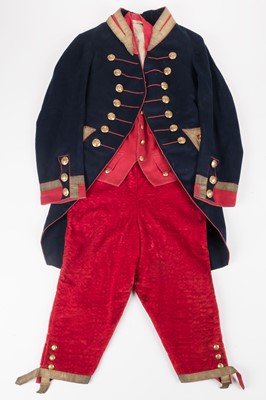 Lot 431 - Clothing. Footman's court dress suit worn by George Birry to wait on King Edward VII