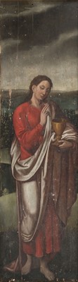 Lot 2 - Flemish School. St. John the Evangelist and St. Catherine of Alexandria, 16th-century