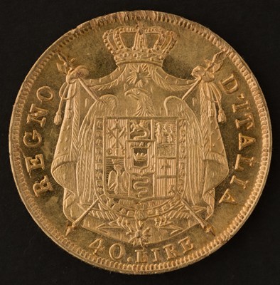 Lot 198 - Italy. 40 Lire, 1814, Milan, gold coin