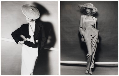 Lot 48 - Fashion. A group of 7 gelatin silver prints and 9 ektachrome transparencies of female models...