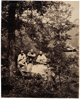 Lot 38 - China. Stone tortoises and bonzes at Poo-to, by Major J. C. Watson, c. 1870