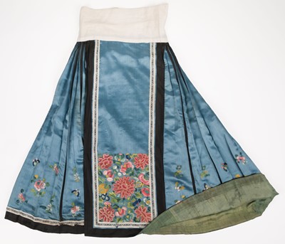 Lot 453 - Chinese Skirt. An embroidered skirt, late Qing Dynasty