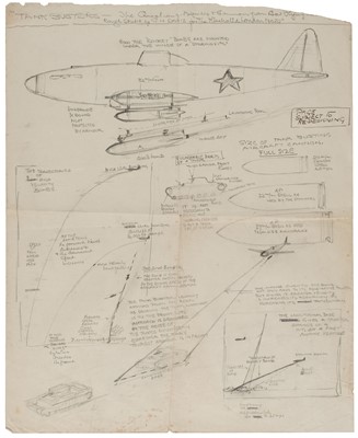 Lot 24 - Davis (George Horace, 1881-1963). “Tank Busters”..., c. 1930s, a rough sketch...