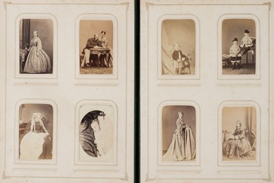 Lot 24 - Cartes de Visite. A group of 8 cartes-de-visite albums, c. 1860s/1880s