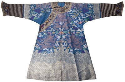 Lot 451 - Chinese Dragon Robe. A silk brocade nine-dragon robe, late Qing Dynasty