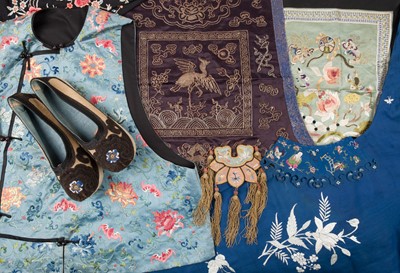 Lot 455 - Chinese. A collection of clothing and decorative items, 19th/20th century