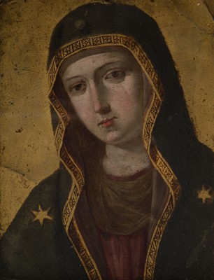 Lot 13 - Italian School. Mater Dolorosa, later 17th/early 18th century, oil on copper