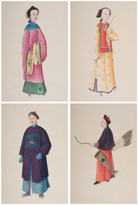 Lot 5 - Chinese School. Four fine watercolours of Chinese costumes, probably mid-19th century
