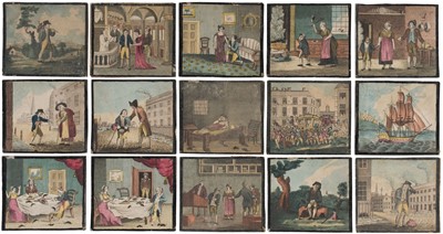 Lot 349 - Dick Whittington. A series of 15 pictorial cards, circa 1810, 15 hand-coloured engravings