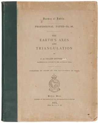 Lot 11 - Graaff Hunter (J. de). The Earth's Axes and Triangulation, 1st edition, 1918