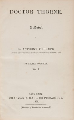 Lot 389 - Trollope (Anthony). Doctor Thorne. A Novel, 3 volumes, 1st edition, 1858